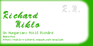 richard miklo business card