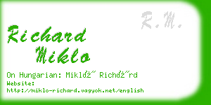 richard miklo business card